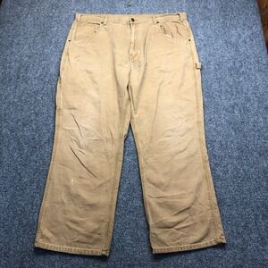 USA Workwear Mens Tan Canvas Carpenter Pants Relaxed Fit Duck Work 38x27